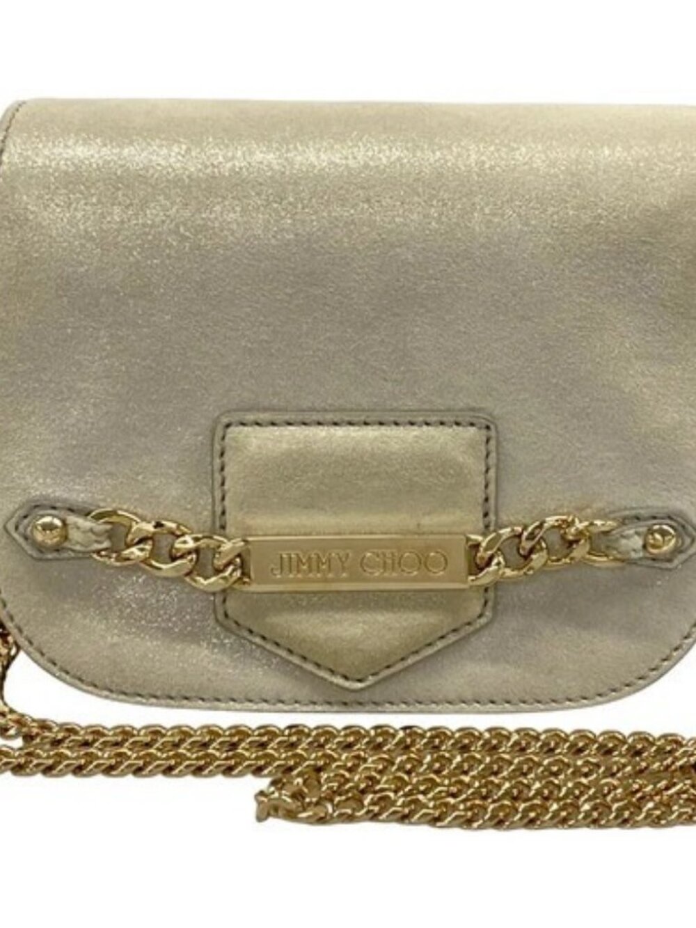 JIMMY CHOO - Light gray Suede Shoulder Bag